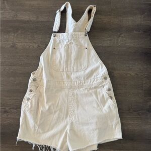 Old Navy Cream Denim Short Overalls